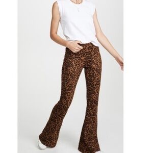 BLANK NYC Leopard Print Faux Suede Flare Pants